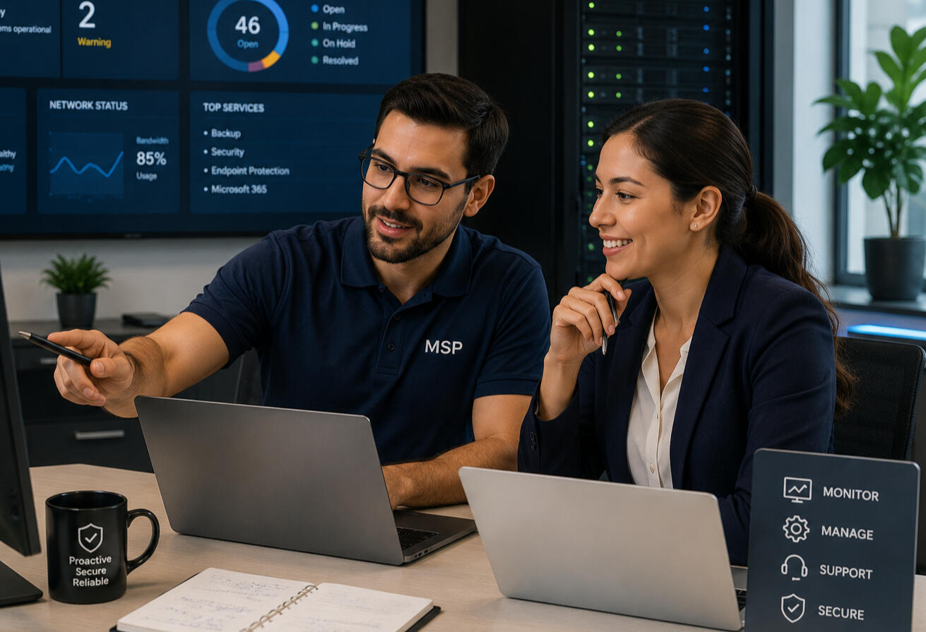 MSP & IT Services Coordination IT services coordinator monitoring systems, managing tickets, and supporting managed service provider operations.
