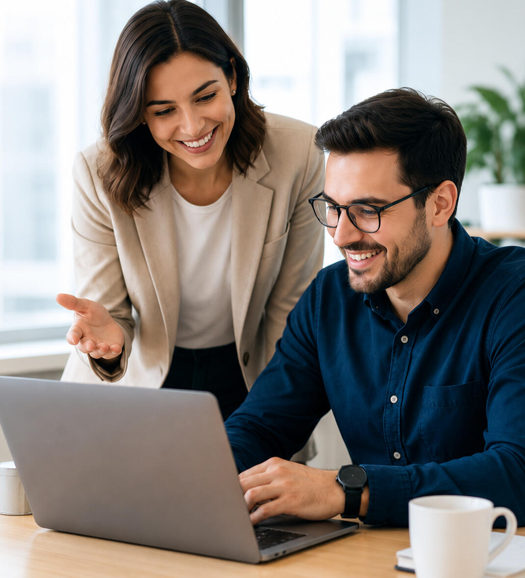 Client Success Management Services Client success manager collaborating with a client to improve retention, satisfaction, and business growth.